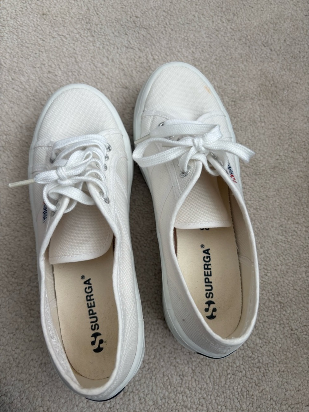 Superga White Low-Top Canvas Sneakers